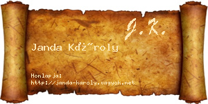 Janda Károly névjegykártya